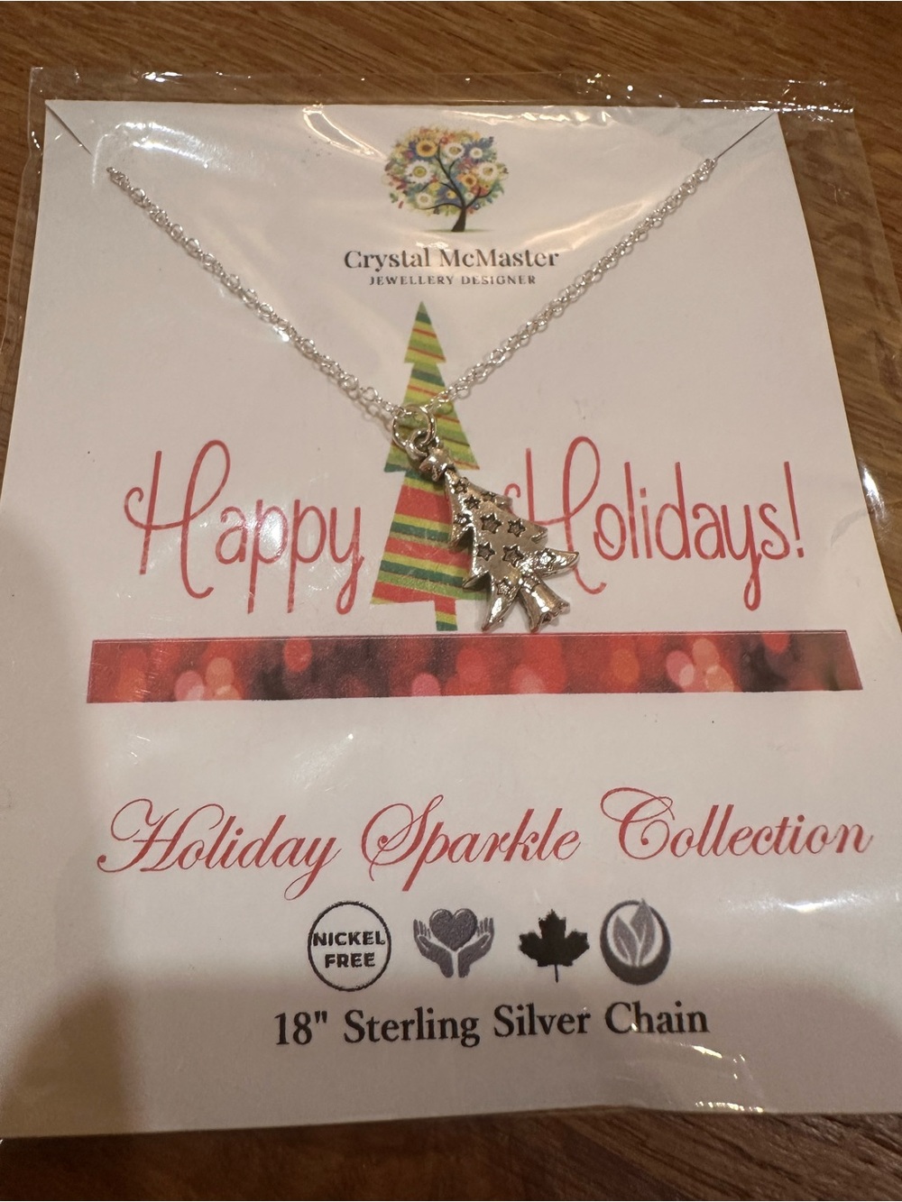 Holiday Sparkle Sterling Silver Christmas Tree Necklace - Silver